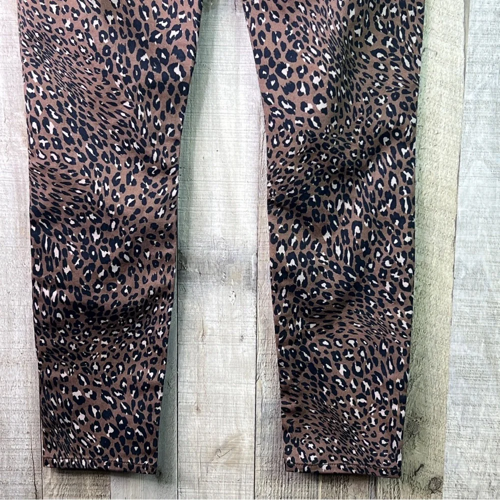Jen 7 Size 4 Animal Print Ankle Skinny Stretch Denim Pants w/5 Pockets B…
